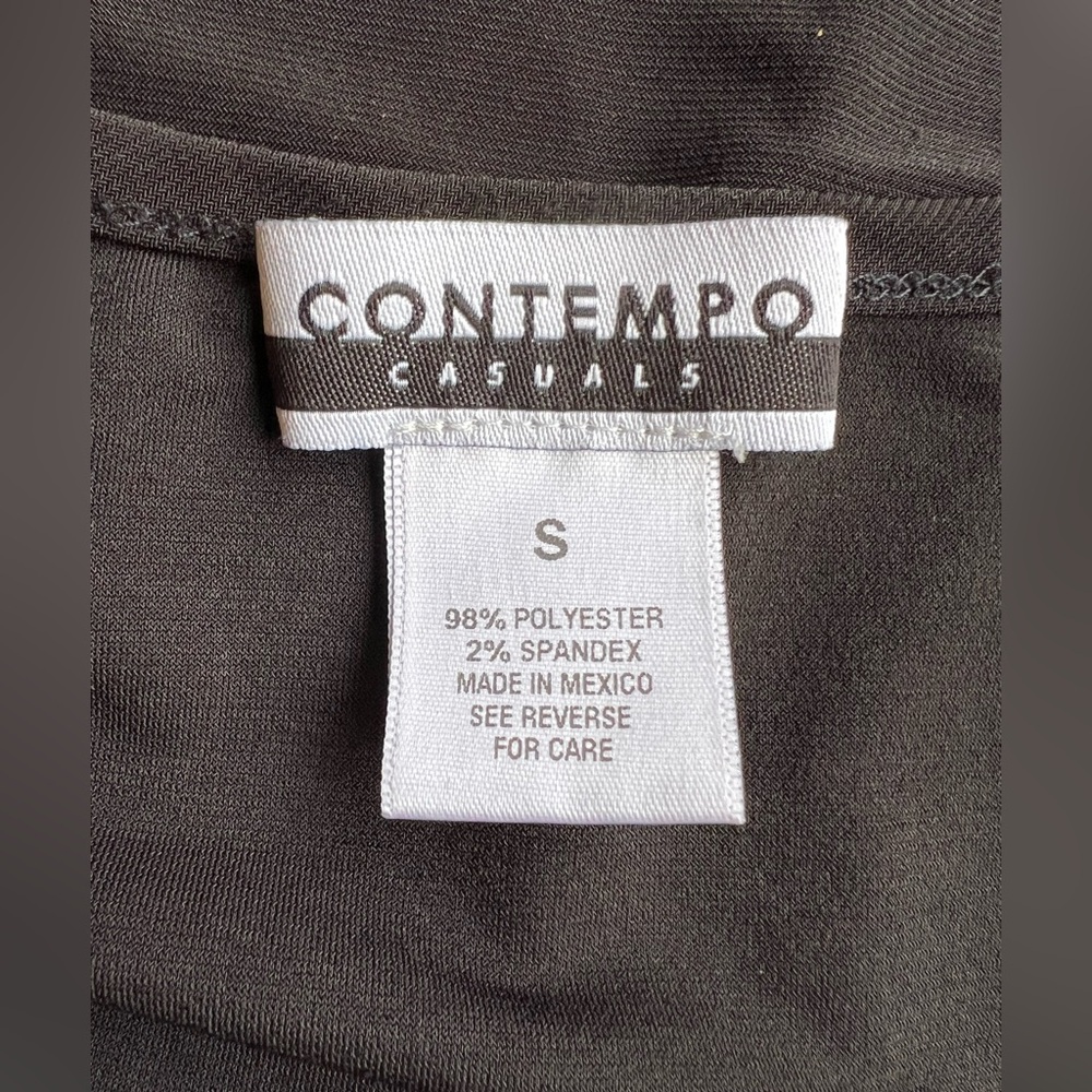 VTG CONTEMPO CASUALS Y2K Lace Up Long Sleeved Black 2000s Top Whimsigoth Stretch - Picture 2 of 10